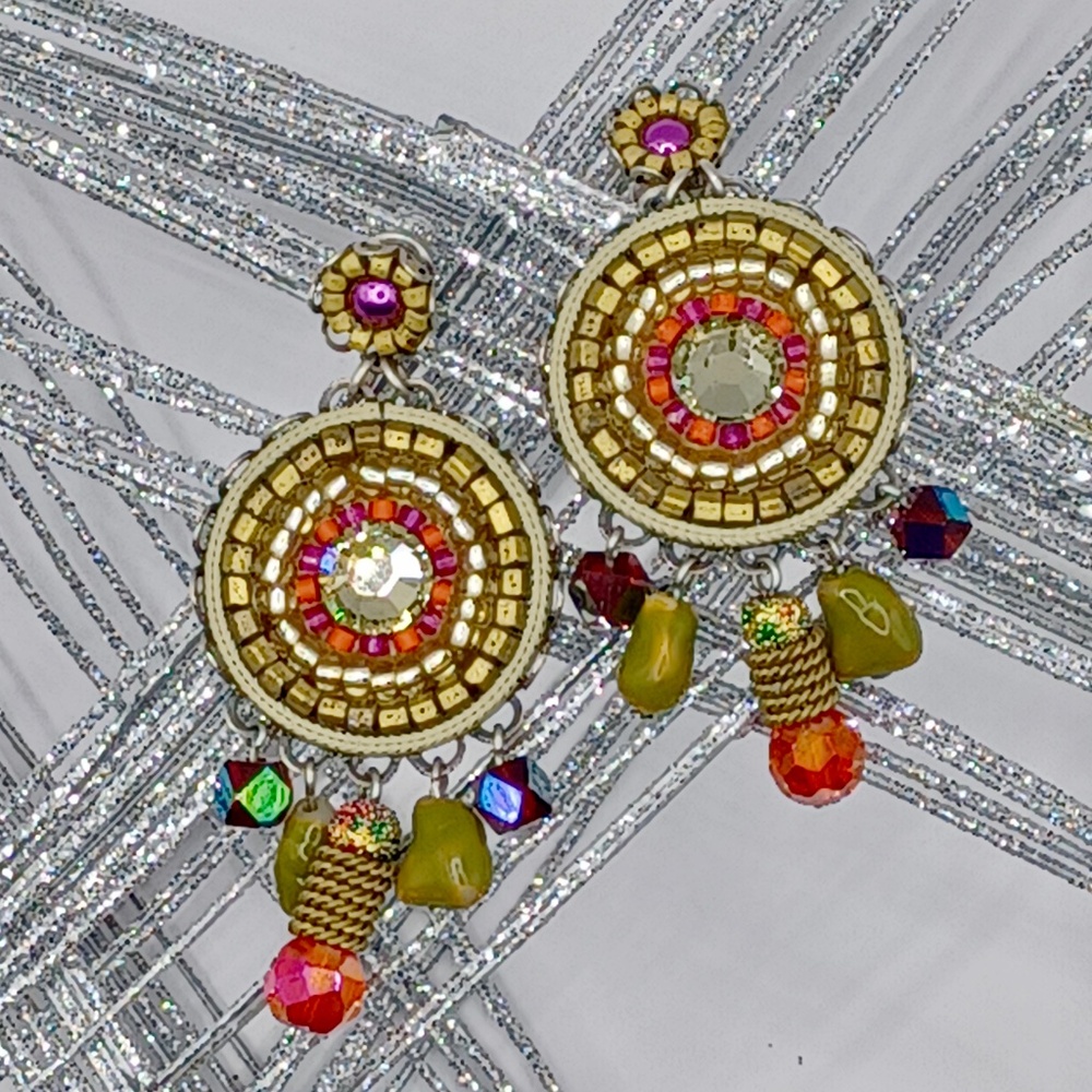 Adaya beaded coin earrings
